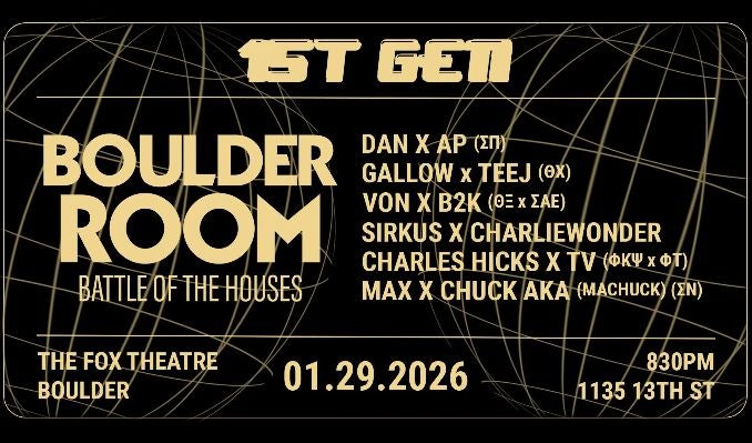 More Info for Boulder Room: Battle of the Houses 